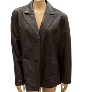 Tower Hill Collection Vintage Brown Leather Jacket - Size 16